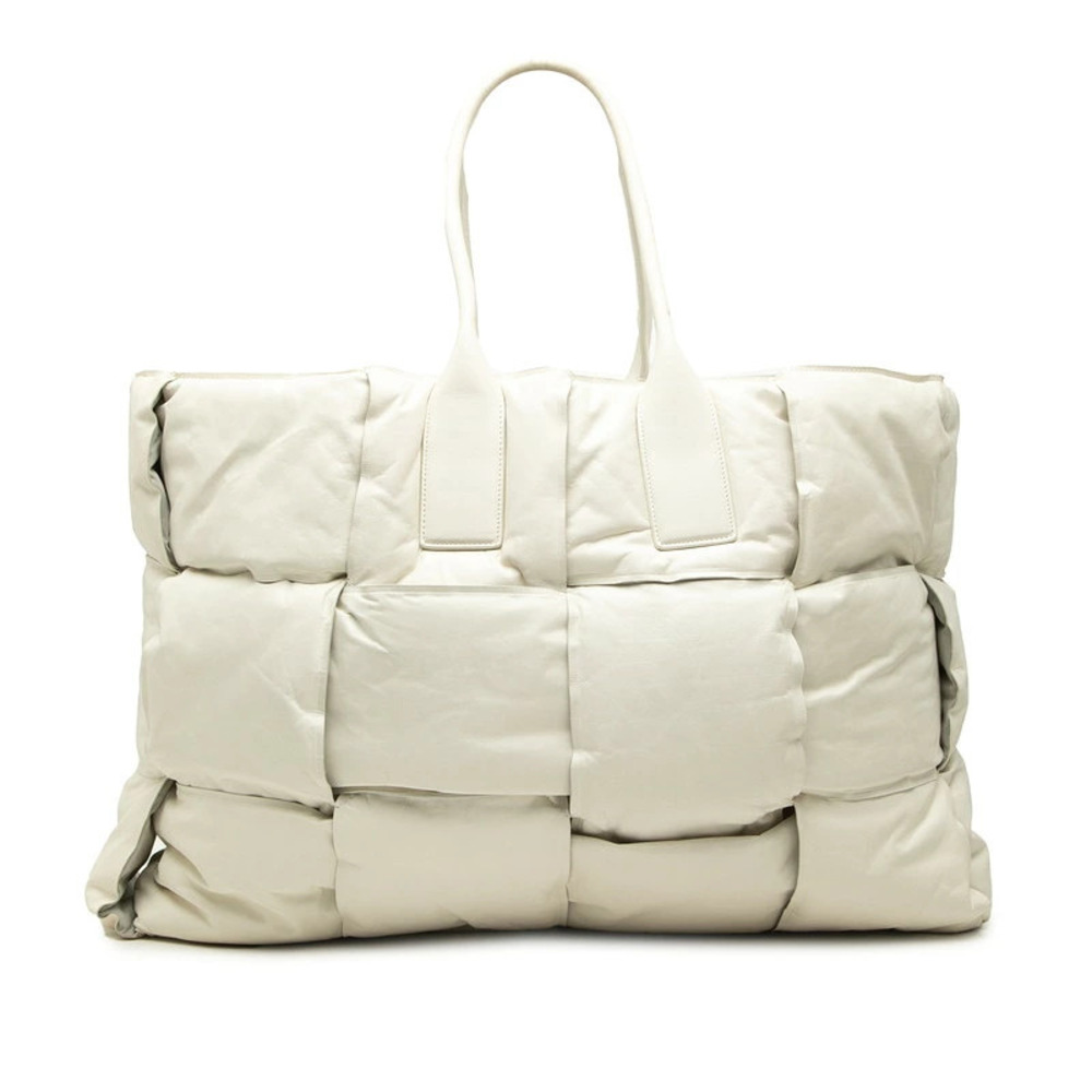 Bottega Veneta Intrecciato Squash Tote Bag Leather Bottegaveneta White